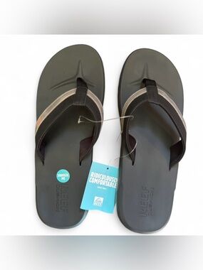 Reef Men’s Dark Grey and Light Grey Flip Flop Sandals